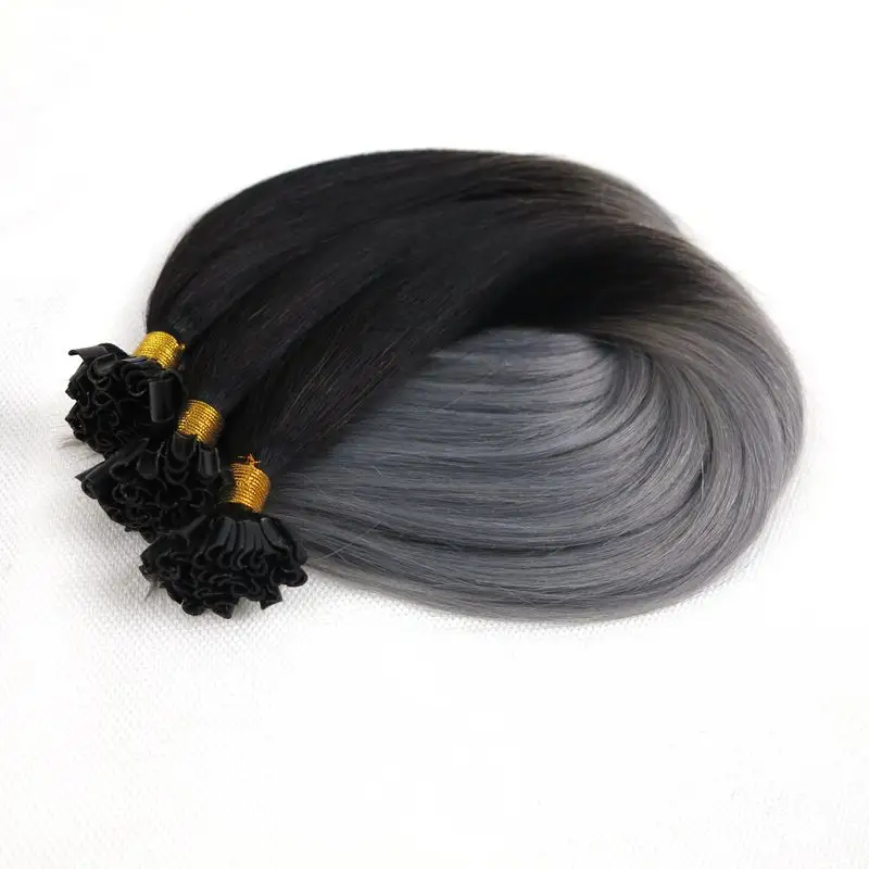 No Tangle 100% Virgin Brazilian Human Hair Bundles Wholesale Cold Fusion U flat I Tip Blond Ombre Keratin Hair Extensions