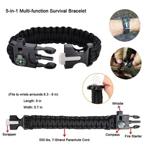 Kongbo Outdoor <span class=keywords><strong>Survival</strong></span> Gear Tool con pulsera de supervivencia, cuchillo plegable, brújula, kit de supervivencia de emergencia - Product Image 5