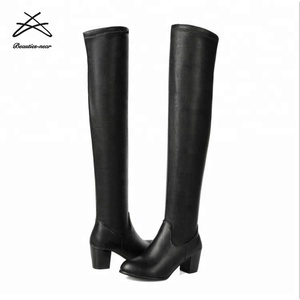 Bottines pour femmes Bottines en cuir italien Bottines en daim pour femmes Chaussures à genoux - Product Image 3