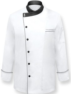 Nuovo Design Divisa da Chef Nera con Colletto, Giacca e Pantaloni da <span class=keywords><strong>Cuoco</strong></span>, Uniforme da Cucina, Set Completo da Chef - Product Image 6