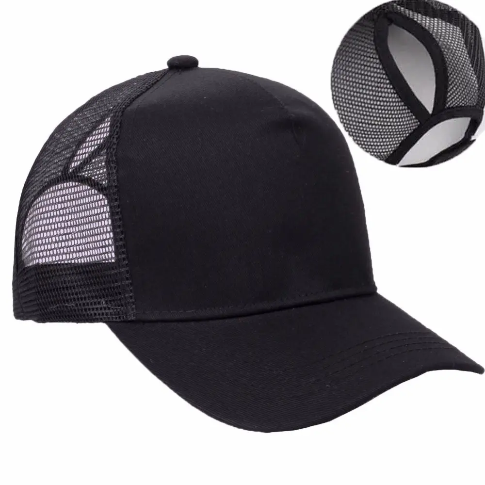 2021 özel sıcak satış adam şapka kap/çin malzemeleri yüksek kaliteli at kuyruğu beyzbol şapkası siyah/kapaklar ve şapkalar adam, spor kap şapka