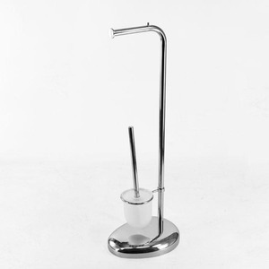 Porte-rouleau de papier toilette Trendy Pebble Design avec porte-brosse de toilette - Product Image 1