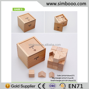 Froebel-Juguetes Educativos para preescolar, juego de 5 cubos y prismas triangulares - Product Image 1