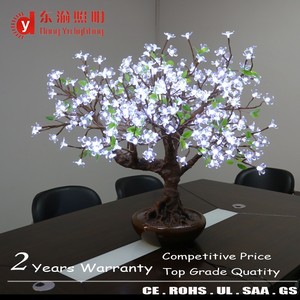 Yumai — arbre à fleurs de cerisier <span class=keywords><strong>led</strong></span> avec pot en céramique, luminaire décoratif d'intérieur, hôtel, fleur de cerisier - Product Image 1