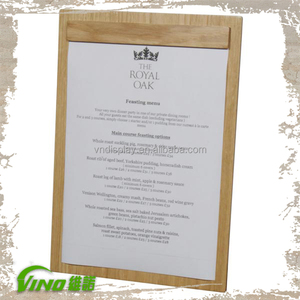 ร้านอาหารเมนูยืนแสดงผู้ถือคลิปบอร์ดไม้ - Product Image 3