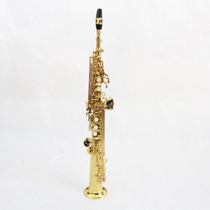 OEM Saxofón <span class=keywords><strong>Soprano</strong></span> Buen Tallado Mejor Precio <span class=keywords><strong>Saxofon</strong></span> Saksofon Stock Completo Bb Key Tone Latón Oro Straight Saxofón <span class=keywords><strong>Soprano</strong></span> - Product Image 2
