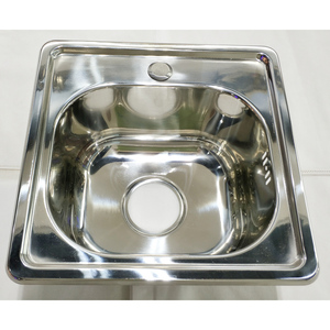 Petite taille 15x15 Mini évier de cuisine simple en acier inoxydable évier de cuisine à bol unique contemporain en acier inoxydable avec plateau 5 ans - Product Image 4