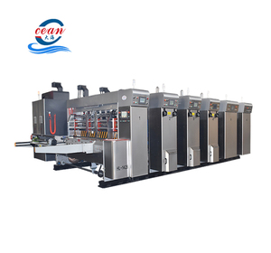 Used automatic corrugated box 4 colors printing machine pizza box printer die cutter machine