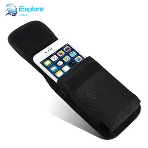 iExplore universal nylon fabric vertical waist hanger holster phone case bag for smart phone iPhone X XS Max Samsung S9 S10