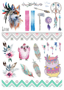 2018 Ultima Boho Bellezza Metallic Gold Argento Flash Tatuaggio Piuma Dreamcatcher Gufo Mandala Fiore Tatuaggi Temporanei - Product Image 2