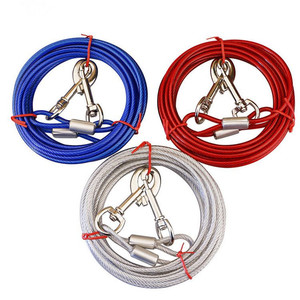 Thú Cưng Bền Bỉ Đi Bộ Dây Kéo Dây Đai Dây Thép Chó Dây Xích Đôi Với Hai Móc - Product Image 2