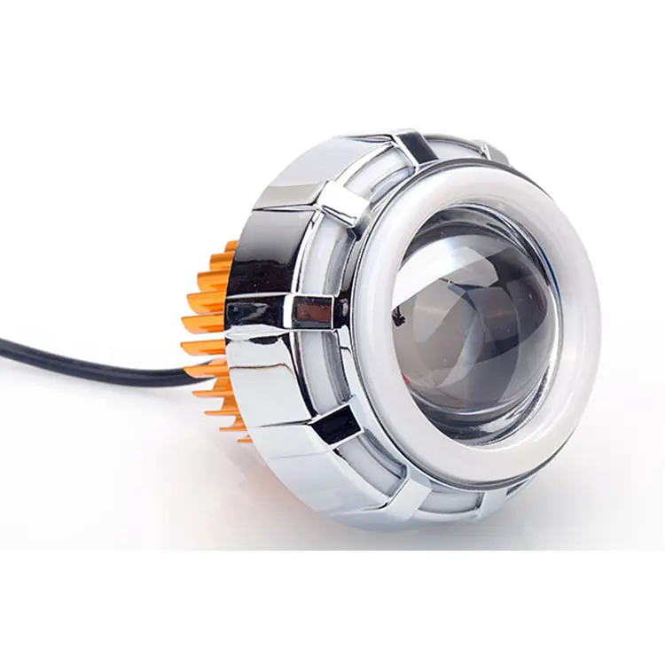 Hottest sale Motorcycle headlight mini kit 10W led double angel eyes bi-xenon projector lens