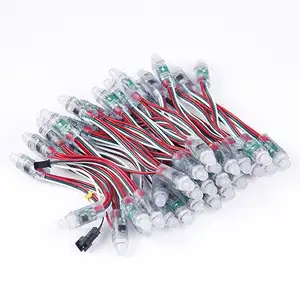 50 buah/string DC 5V 12mm WS2811 led RGB disesuaikan node piksel cerdas, dengan semua kawat warna, standar IP68