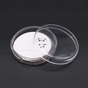 Embalagem de plástico redonda transparente, embalagem pequena personalizada, caixa de sombra de cílios