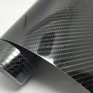 Película de revestimiento de fibra de carbono para coche, revestimiento de vinilo de 5x65 pies de alto brillo, 5D/6D