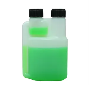 100ml 액체 비료 측정을 위한 플라스틱 HDPE 자연적인 색깔 두 배 목 분배기 병