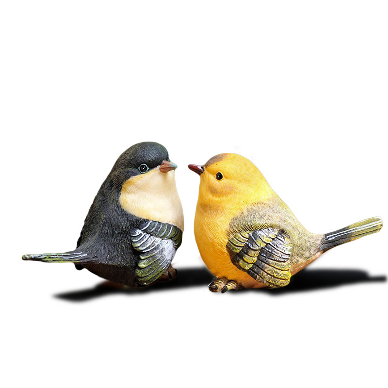 Декоративная полимерная фигурка птицы для сада, Расписанная вручную