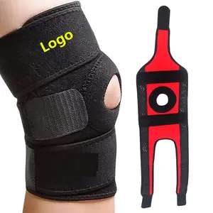 Patella Penahan Lutut Ganda Terbuka, Penyangga Pengekang Lutut Neoprene Nyaman Anti Licin Tali Dapat Disesuaikan