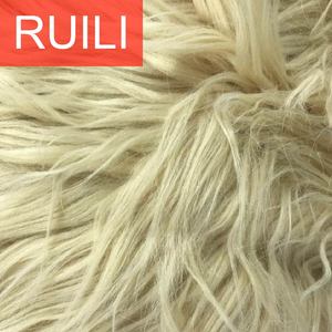 Used for Toy or Rugs Long Pile Acrylic Polyester <strong>Fur</strong> Yellow Color Fake Faux <strong>Fur</strong> - Product Image 3