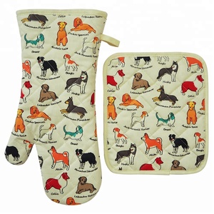 Găng Tay Lò Nướng BBQ Nhà Bếp In LOGO Tùy Chỉnh Chịu Nhiệt Găng Tay Lò Nướng Bằng Cotton Cho Đầu Bếp Nấu Ăn Và Bộ Giá Đỡ Nồi - Product Image 1