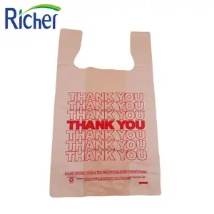 T-shirt en plastique de remerciement, sac de shopping, <span class=keywords><strong>fournisseur</strong></span> chinois, en stock - Product Image 1