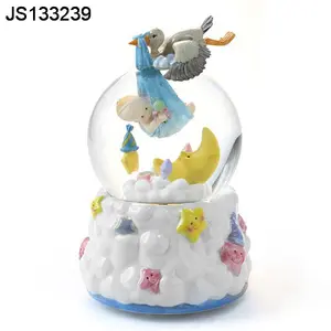 Cicogna globo dell'acqua Del Bambino Dirigibile unico snow globe