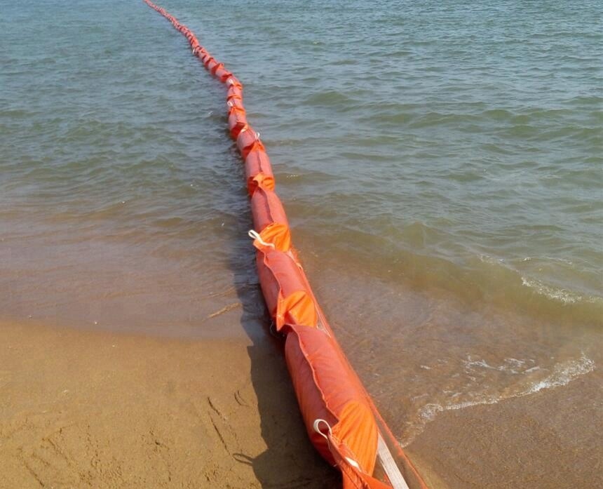 Лучшая цена, ПВХ пляжный мусорный барьер, резиновый барьер для морских водорослей, резиновый масляный бум