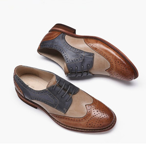 LOGO personalizzato fatto a mano classico in vera pelle con lacci abito formale scarpe <span class=keywords><strong>oxford</strong></span> per donna e uomo - Product Image 3