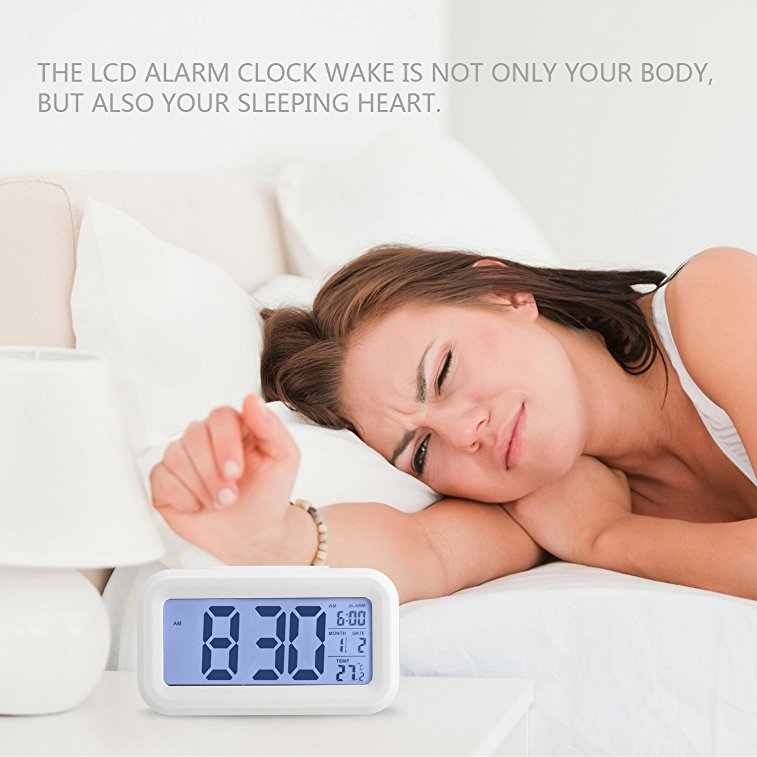 Zogift 2018 <span class=keywords><strong>Amazon</strong></span> Snooze Light Large ÉCRAN LCD Affichage Numérique Alarme Horloge - Product Image 6