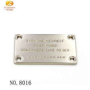Heißer verkauf 2-loch-oder 4-loch rechteck metall logo tags - Product Image 5