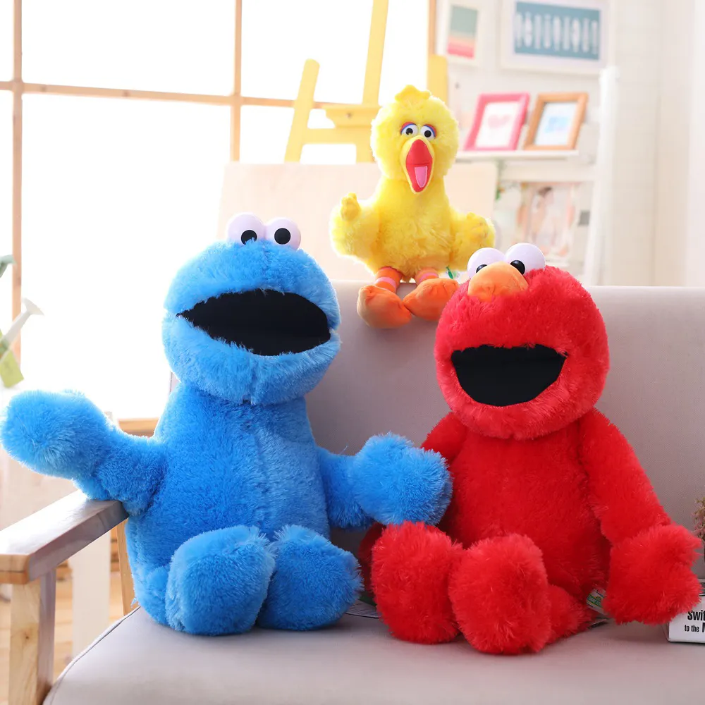 Groothandel Oem Kawaii Elmo Big Bird Cookie Monster Soft Gevulde Sesamstraat Pluche Speelgoed Poppen