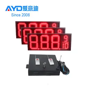 US 10 Inci Pompa Bensin Warna Merah Harga Minyak Pengubah LED 4 Digit Elektronik Layar Tampilan LED