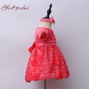 Red Birthday Christmas Gala Jumper Toddler Baby Girl <strong>Dress</strong> to Girl - Product Image 2