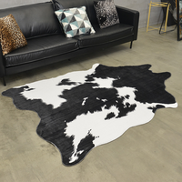 Kuhfell-Teppich Künstlicher Schwarz-Weißer Tier-Teppich Kunstfell-Kuhfell-Teppich