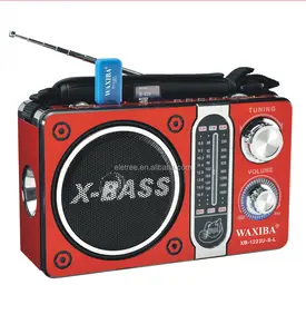 便携式 x-bass mp3 sd 太阳能应急收音机带手电筒