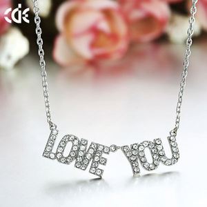 Mode de bijoux en argent Sterling <span class=keywords><strong>je</strong></span> <span class=keywords><strong>te</strong></span> aime lune et retour collier pendentif pour cadeau du jour de Valentine - Product Image 2