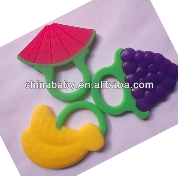 Best manufacturing custom made fruit shaped silicone baby teether