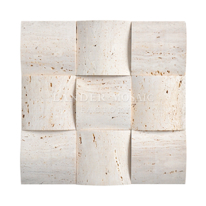 <span class=keywords><strong>Mosaico</strong></span> <span class=keywords><strong>in</strong></span> Marmo Travertino Lander Stone con Design 3D per Caminetto e Soggiorno - Product Image 1
