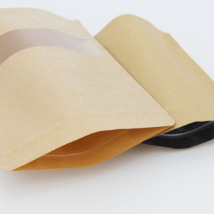 <span class=keywords><strong>Sac</strong></span> à fermeture éclair en <span class=keywords><strong>papier</strong></span> kraft brun imprimé de logo personnalisé recyclable mat bon marché - Product Image 5