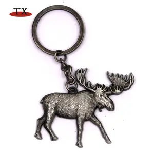 3D sculpture USA moose deer elk keychain for zoo National park gift shop souvenir