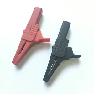 Safety Copper Plastic TestためClips 4ミリメートルShrouded Banana Plug Alligator Clip