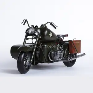 Metal Craft Chinese Style Mini Table Hobbies Motorbike Sidecar Model Decoration