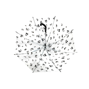 Parapluie transparent et coupe-vent avec impression de notes de musique - Product Image 1