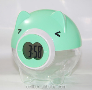 EMAF Personalizzata Divertente i bambini della scatola di figura del maiale orologio digitale scatola di moneta piggy <span class=keywords><strong>bank</strong></span> con orologio digitale - Product Image 2