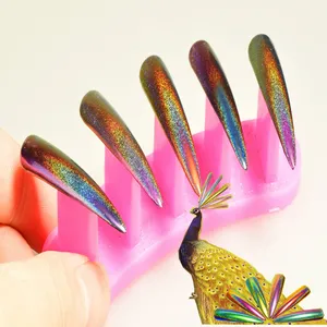 12 видов цветов голографический Порошок Хамелеон/голографический зеркальный хромовый пигмент хамелеон с павлином/блестящий порошок для дизайна ногтей