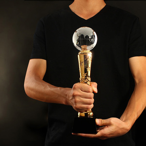 Copa de cristal de recuerdo de metal, trofeo de cristal para campeón - Product Image 3