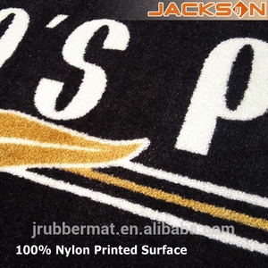 Logotipo personalizado de Nylon impreso goma piso alfombra de entrada de puerta
