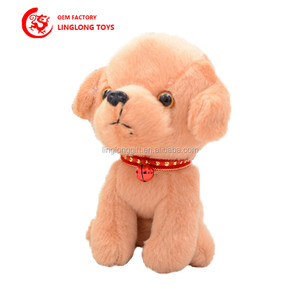 Hot-bán Quà Tặng phim hoạt hình màu nâu thu nhỏ sang trọng con chó nhồi bông động vật với cổ áo mềm ngồi đôi mắt to đồ chơi con chó - Product Image 2