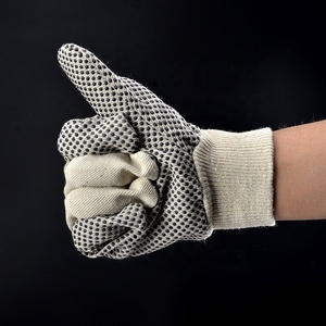Guantes de trabajo con revestimiento de lona y algodón para la industria, manoplas negras de 8OZ, de PVC - Product Image 3