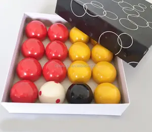 2 "Bola Billiard Merah Kuning, Bola UK 8, Bola Snooker dengan Titik Merah